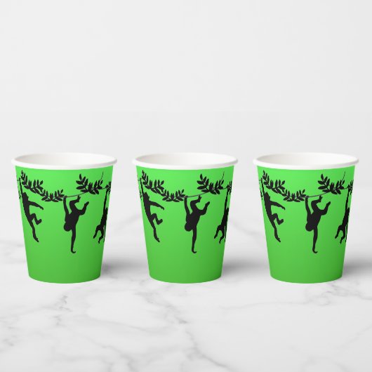 Gobelets En Papier Troupe de singes (Multi)