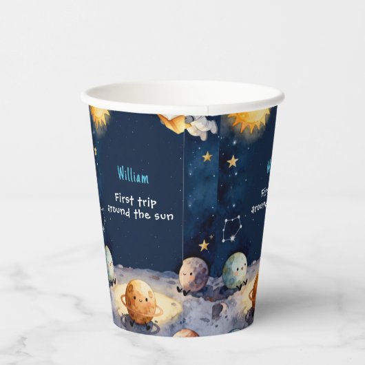 Gobelets En Papier True Space First Trip Around The Sun 1st Birthday (Droite)