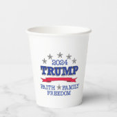 Gobelets En Papier Trump 2024 Foi Liberté familiale (Verso)