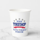 Gobelets En Papier Trump 2024 Foi Liberté familiale (Recto)