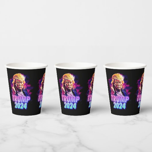 Gobelets En Papier Trump 2024 - miami vice (Multi)