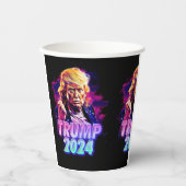 Gobelets En Papier Trump 2024 - miami vice (Recto)
