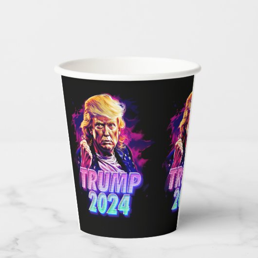 Gobelets En Papier Trump 2024 - miami vice (Recto)