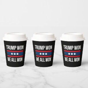 Gobelets En Papier Trump a Gagné Nous Avons Tous Gagné 2024 Drapeau U