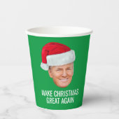 Gobelets En Papier Trump avec Santa Hat - Rendre Noël magnifique (Recto)