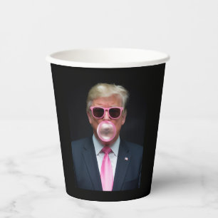 Gobelets En Papier Trump Bubble Gum Rose Président 47 États-Unis