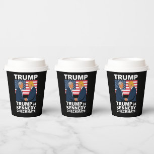 Gobelets En Papier Trump Kennedy Échec et Mat 2024 Vote Trump Kennedy