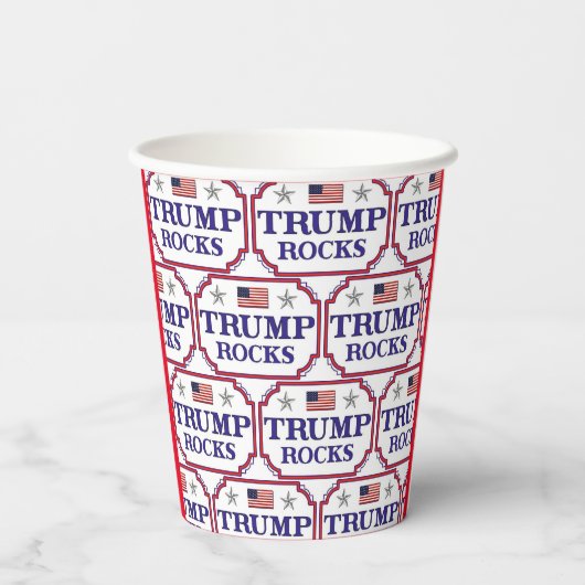 Gobelets En Papier Trump Rocks - Coupes de papier (Verso)