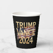 Gobelets En Papier Trump Vance 2024 Une vision audacieuse pour l'Amér (Recto)