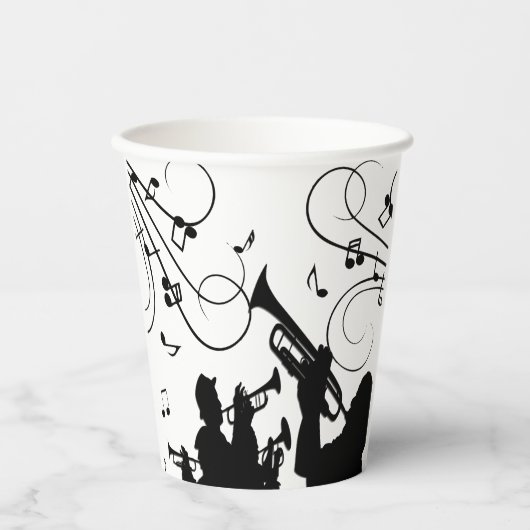 Gobelets En Papier Trumpet Section Jazz (Recto)