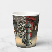 Gobelets En Papier Tsuchiya Koitsu - Neige au temple de Nezu (Gauche)