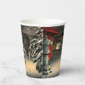 Gobelets En Papier Tsuchiya Koitsu - Neige au temple de Nezu (Droite)