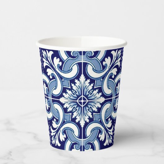 Gobelets En Papier Tuile bleue portugaise (Gauche)