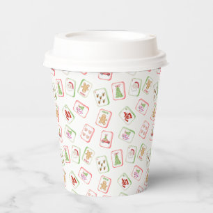 Gobelets En Papier Tuiles de Mahjong de Noël