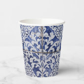 Gobelets En Papier Tuiles portugaises - Azulejo Floral bleu et blanc (Gauche)