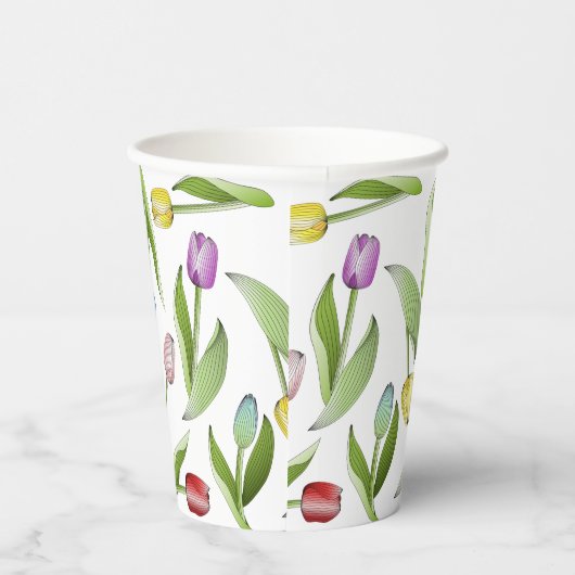 Gobelets En Papier Tulipe Colorée Moderne (Droite)