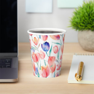 Gobelets En Papier Tulipe Motif en étain Tulipes