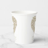 Gobelets En Papier Tulipes crème couronnes mariage d'art d'encre brun (Droite)