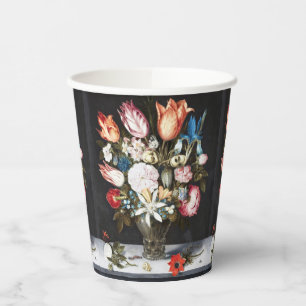 Gobelets En Papier Tulipes et Roses Hollandaises Antiques de Bosschae