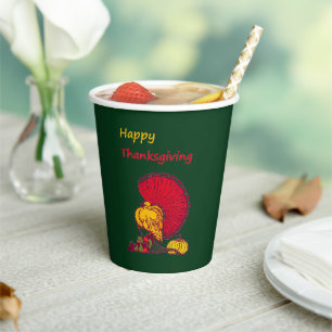 Gobelets En Papier Turquie et bon thanksgiving légume vert