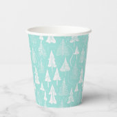 Gobelets En Papier Turquoise Arbre de Noël Motif n° 6 ID1009 (Verso)