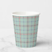 Gobelets En Papier Turquoise checkered classic pattern. (Gauche)