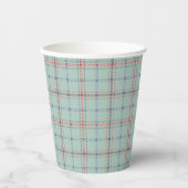 Gobelets En Papier Turquoise checkered classic pattern. (Recto)