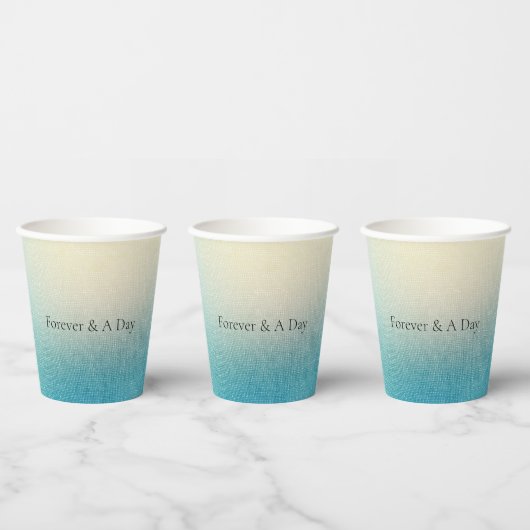 Gobelets En Papier Turquoise Chic Blanc Aqua bleu (Multi)
