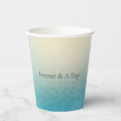 Gobelets En Papier Turquoise Chic Blanc Aqua bleu (Recto)
