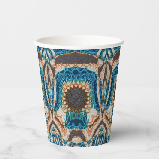 Gobelets En Papier Turquoise Gold Sun Southwestern Art (Recto)