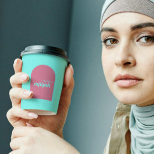 Gobelets En Papier Turquoise rose uni couleur plaine Baby shower Aqiq