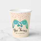 Gobelets En Papier Twin Bunnies Baby shower Jaune clair (Recto)