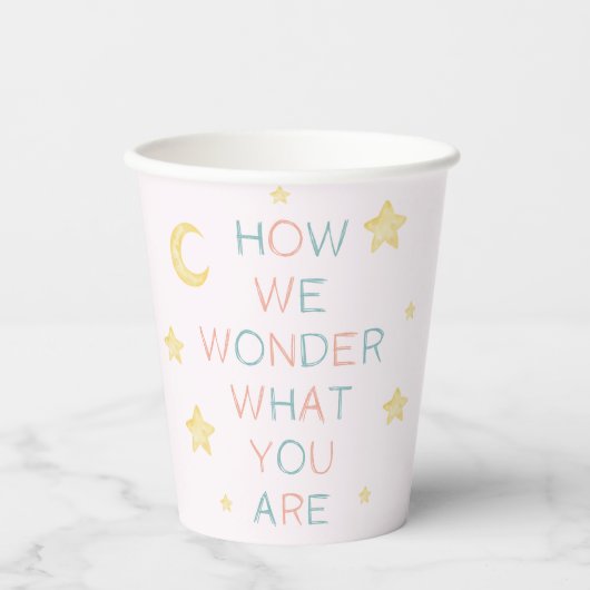 Gobelets En Papier Twinkle Little Star Comment nous nous demandons la (Recto)