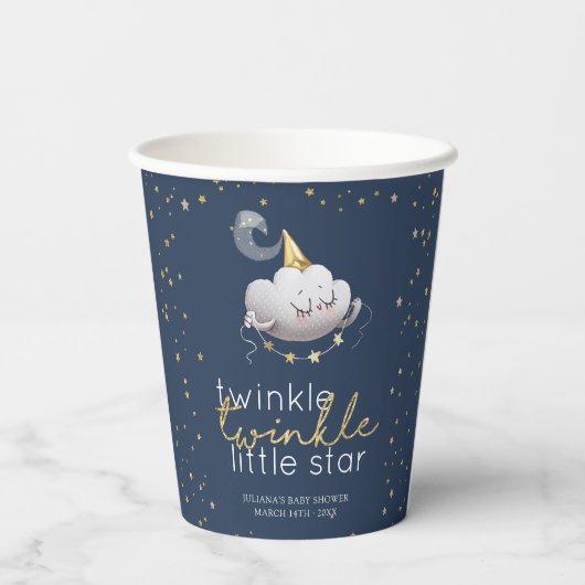 Gobelets En Papier Twinkle Twinkle Little Star Baby shower (Verso)