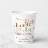 Gobelets En Papier Twinkle Twinkle Little Star Baby shower rose (Recto)