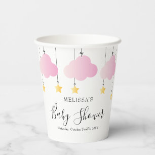 Gobelets En Papier Twinkle Twinkle Little Star Rose Girl Baby shower