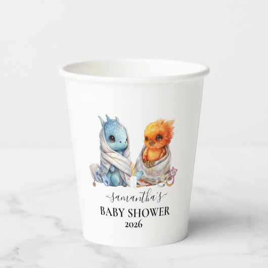 Gobelets En Papier Twins Phoenix Dragon Imaginaire magique (Verso)