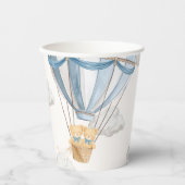 Gobelets En Papier Twins Teddy Bear Blue Hot Air Balloon (Recto)