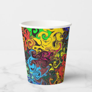 Gobelets En Papier Twirlers colorés Abstraits /