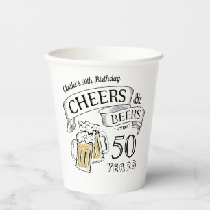 Gobelets En Papier Typographie Bravo Et Bières À Tout Âge Anniversair
