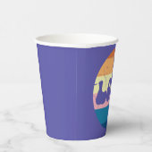 Gobelets En Papier Typographie D'Amour Rétro Sur Les Rayures De Couch (Droite)