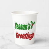 Gobelets En Papier Typographie de Noël à Holly Joyeuses Fêtes (Verso)