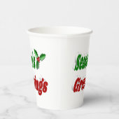 Gobelets En Papier Typographie de Noël à Holly Joyeuses Fêtes (Droite)