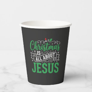 Gobelets En Papier Typographie de Noël, c'est tout sur Jésus