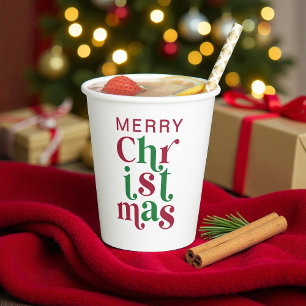 Gobelets En Papier Typographie de Noël festive et fantaisiste