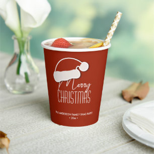 Gobelets En Papier Typographie minimaliste moderne Joyeux Noël