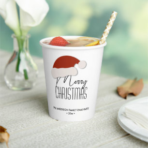 Gobelets En Papier Typographie minimaliste moderne Joyeux Noël