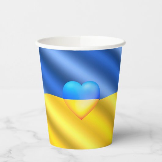 Gobelets En Papier Ukraine - Peace - Ukrainian Flag - Freedom Support (Gauche)