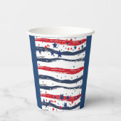 Gobelets En Papier Un Américain Dude 4 Juillet Rouge Blanc Bleu Anniv (Verso)