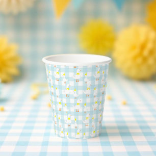 Gobelets En Papier Un anniversaire de 1 an de l'oie Gingham folle
